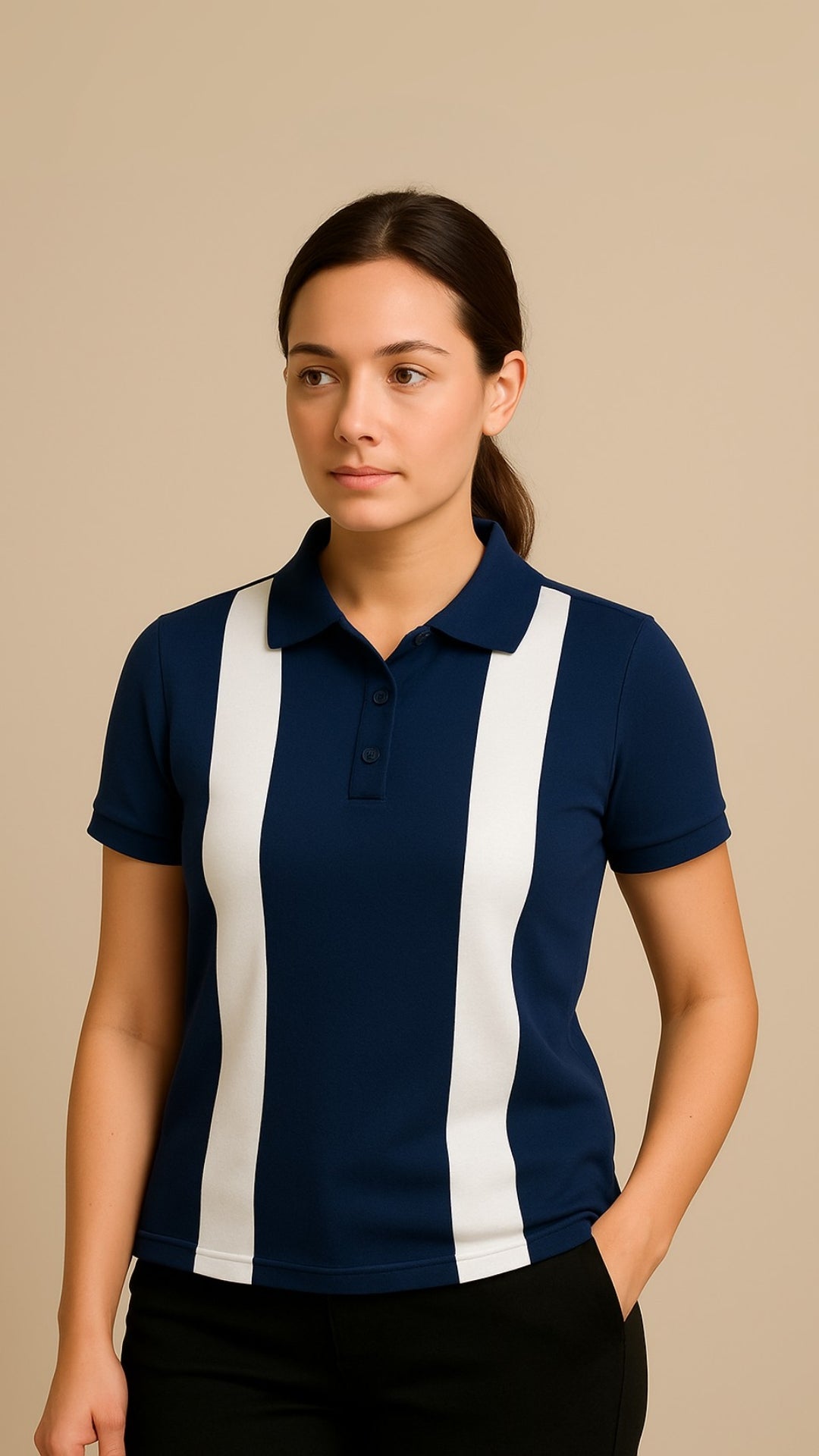 Amiri Stripes Polo Shirt For Men's & Women's - Navy Blue