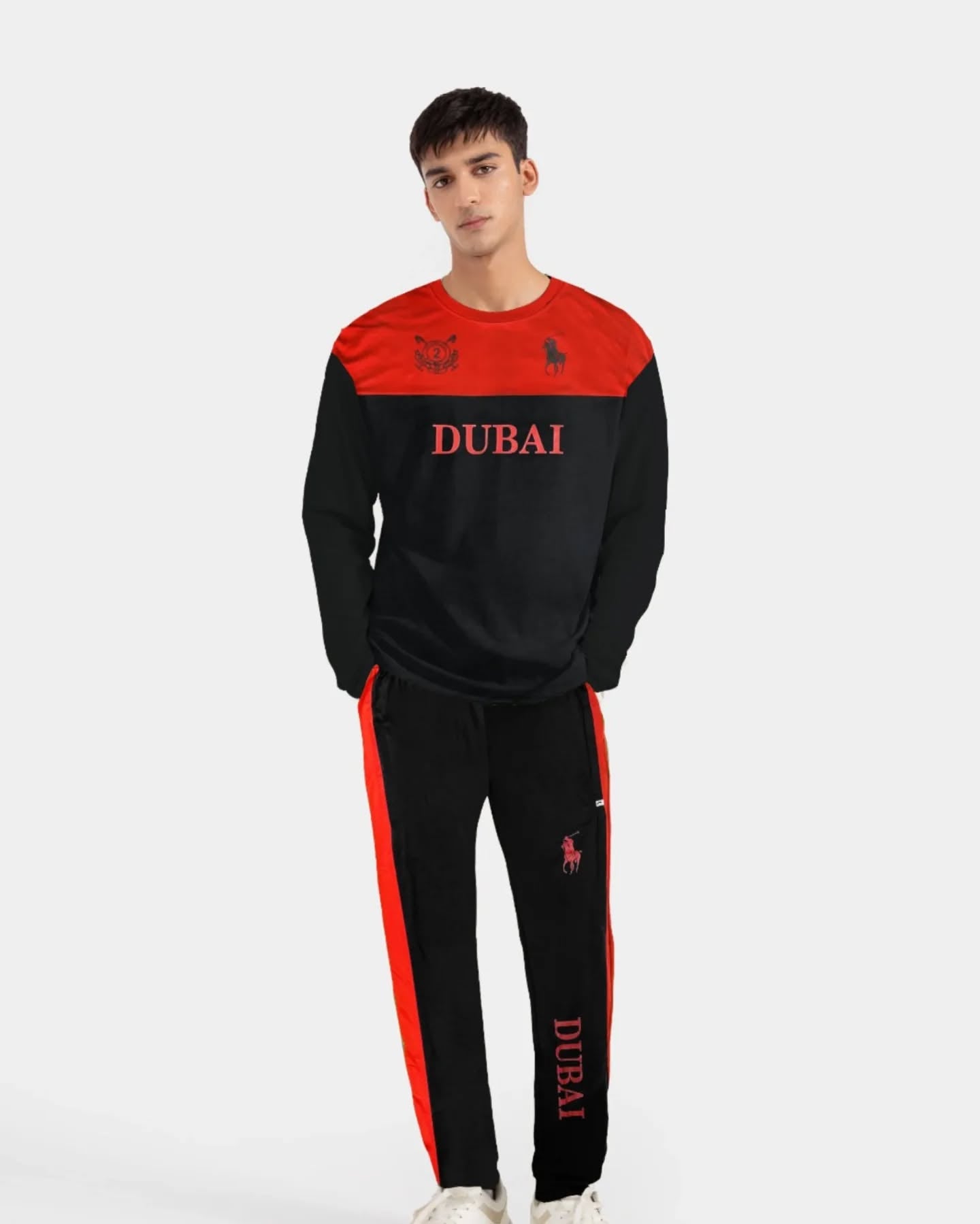 Dubai Fullsleeves Summer Twin-Set For Men's - Red