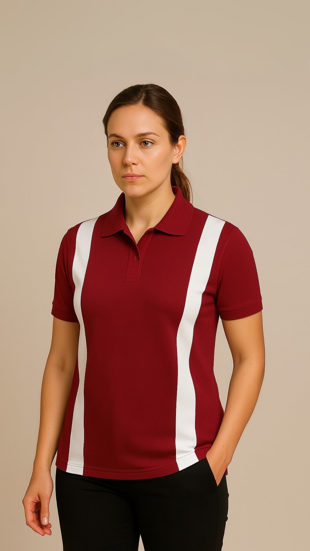 Amiri Stripes Polo Shirt For Men's & Women's - Maroon