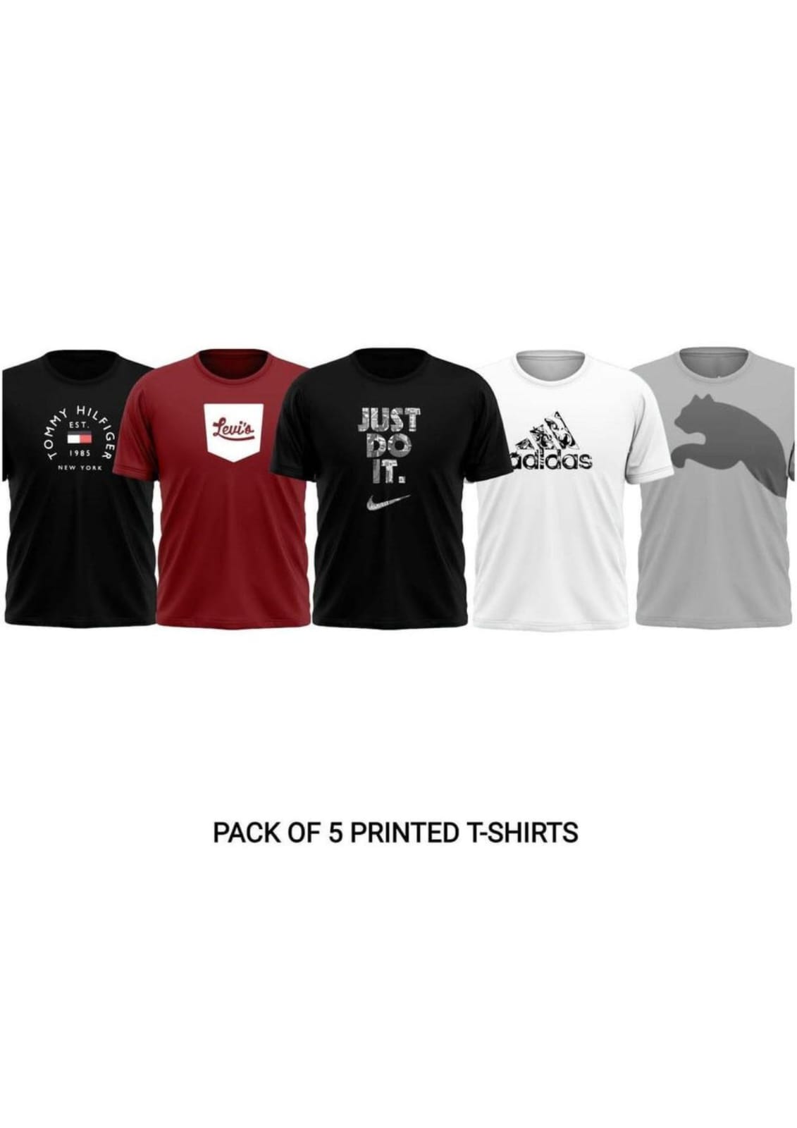 Pack of 5 Printed T-Shirts - Vol 5