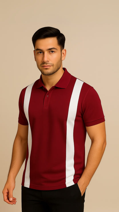 Amiri Stripes Polo Shirt For Men's & Women's - Maroon