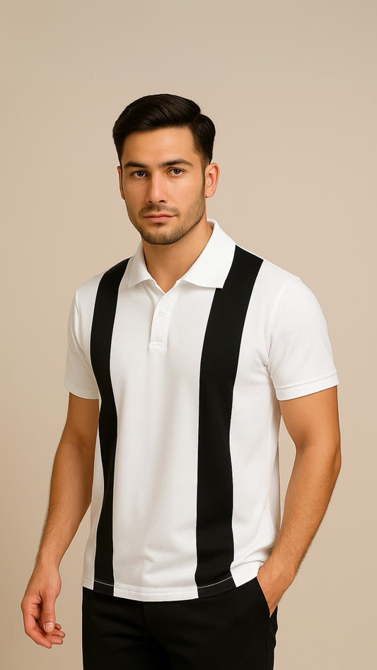 Amiri Stripes Polo Shirt For Men's & Women's - White